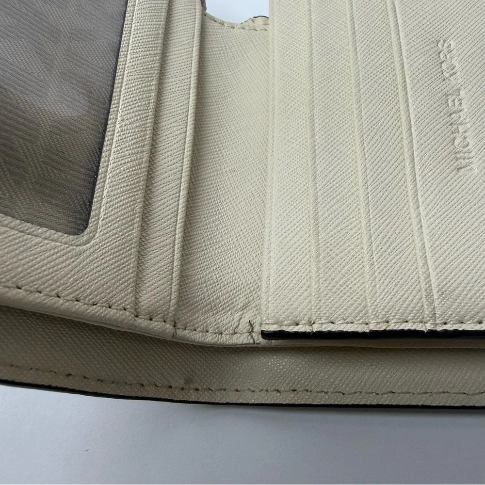 Michael Kors Black and Cream Textured Wallet